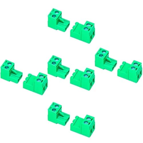 Keszoox 5 Sets 5.08mm Pitch 2-Pin Male & Female PCB Screw Terminal Blocks | No Soldering Required thumbnail 1