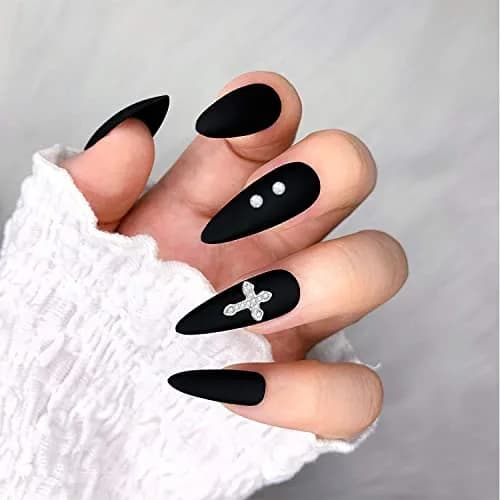 WOKOTO 20pcs Cross Nail Charms for Nail Art 3D Jewelry Clear Diamond | Elegant Nail Cross Decor thumbnail 7
