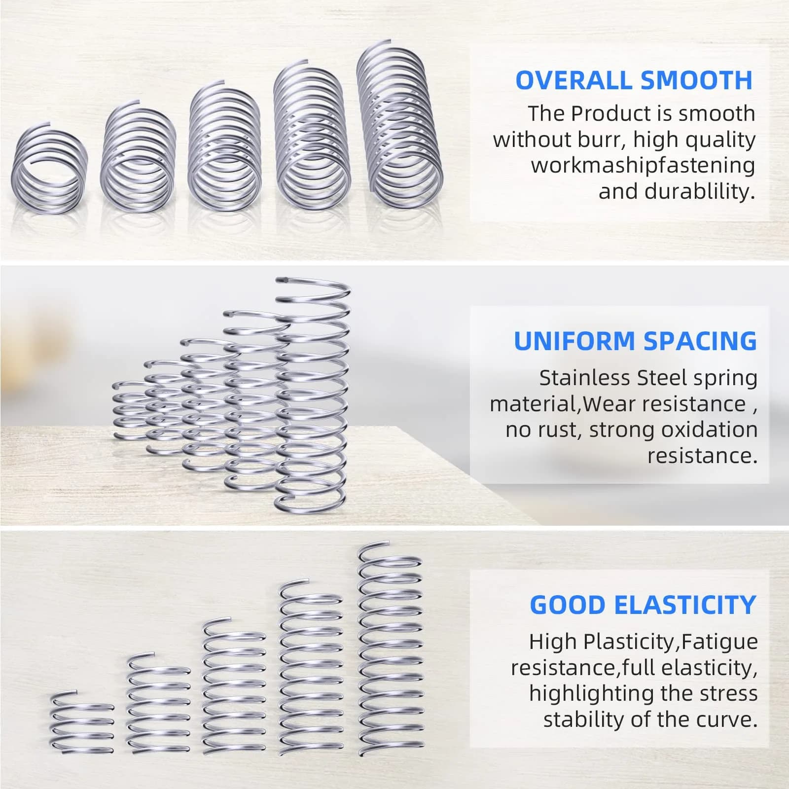 Ninoge 300 Pcs Compression Springs Assortment Kit, Stainless Steel, 30 Sizes (0.39"-1.19" Length) | For Home & Shop Repairs - view 4