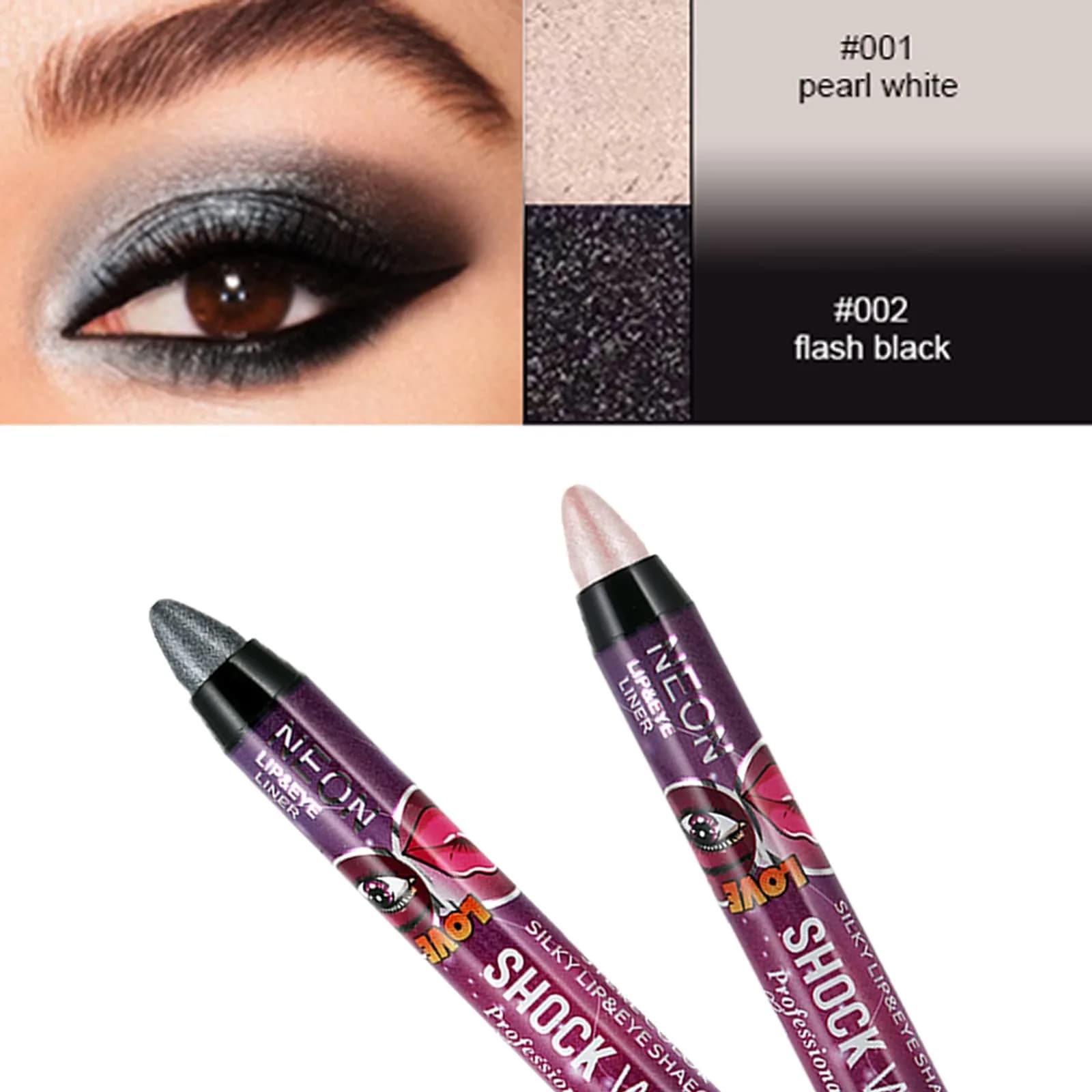 MEICOLY 6 Pcs Eyeshadow Stick Set, Brown Champagne Gold Black Shimmer Crayon | Pro Shiny Bright Starter Rotating Eyeshadow Sticks - view 2
