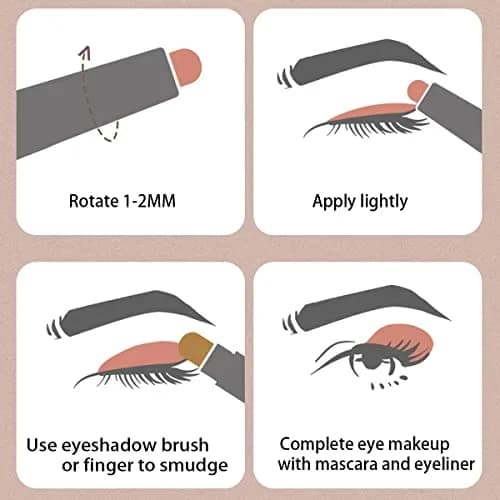 MEICOLY 6 Pcs Eyeshadow Stick Set, Brown Champagne Gold Black Shimmer Crayon | Pro Shiny Bright Starter Rotating Eyeshadow Sticks thumbnail 3