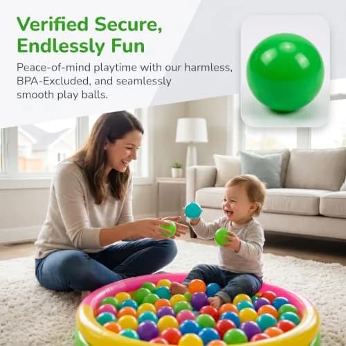 LANGXUN Plastic Ball Pit Balls for Baby Toddler Kids | 50/100/200/400 pcs, 2.2 inches, Non-Toxic, Bright Colors thumbnail 4