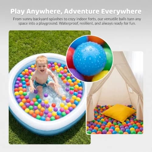 LANGXUN Plastic Ball Pit Balls for Baby Toddler Kids | 50/100/200/400 pcs, 2.2 inches, Non-Toxic, Bright Colors thumbnail 5