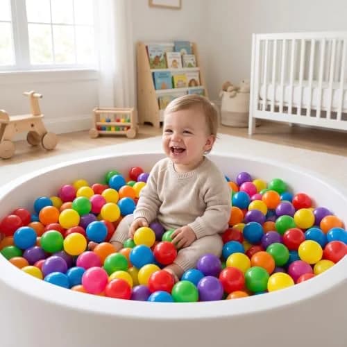 LANGXUN Plastic Ball Pit Balls for Baby Toddler Kids | 50/100/200/400 pcs, 2.2 inches, Non-Toxic, Bright Colors thumbnail 8