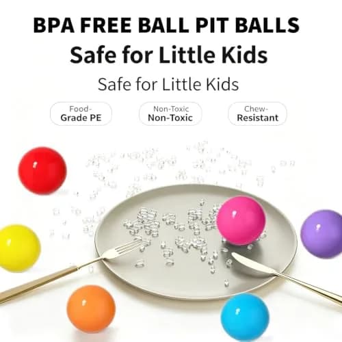 LANGXUN Plastic Ball Pit Balls for Baby Toddler Kids | 50/100/200/400 pcs, 2.2 inches, Non-Toxic, Bright Colors thumbnail 3