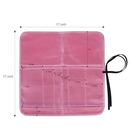 JOINDO Waxed Canvas Chef Knife Roll Bag with 6 Slots, Pink | Holds Knives up to 14.5 Inches thumbnail 3