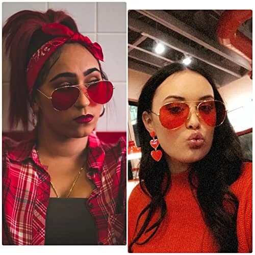 Outray Night Vision Polarized Aviator Sunglasses for Driving (Gold Frame/Red Lens, Red) | Unisex Classic Aviator Style thumbnail 4