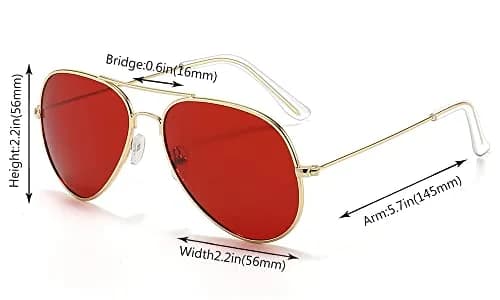 Outray Night Vision Polarized Aviator Sunglasses for Driving (Gold Frame/Red Lens, Red) | Unisex Classic Aviator Style thumbnail 6