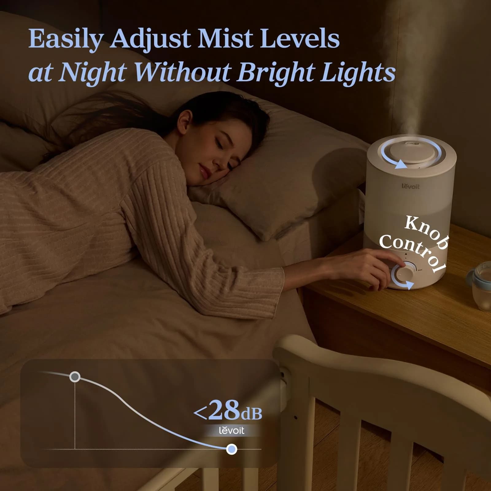 Levoit Dual 150 Cool Mist Humidifier 3L (0.79 Gallon) | Quiet Operation for Bedrooms - view 5