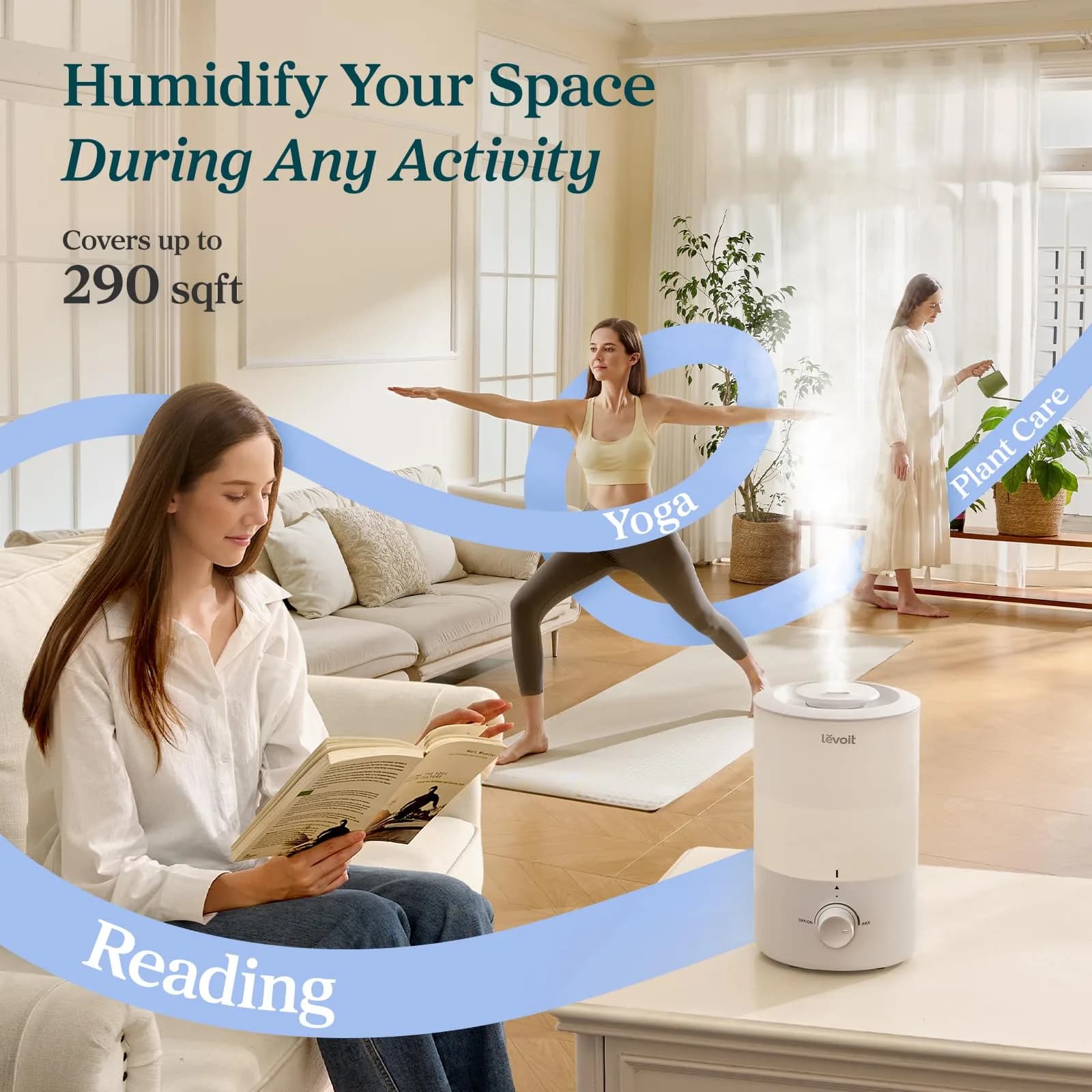 Levoit Dual 150 Cool Mist Humidifier 3L (0.79 Gallon) | Quiet Operation for Bedrooms - view 6