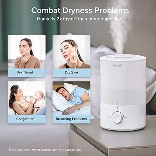 Levoit Dual 150 Cool Mist Humidifier 3L (0.79 Gallon) | Quiet Operation for Bedrooms thumbnail 9