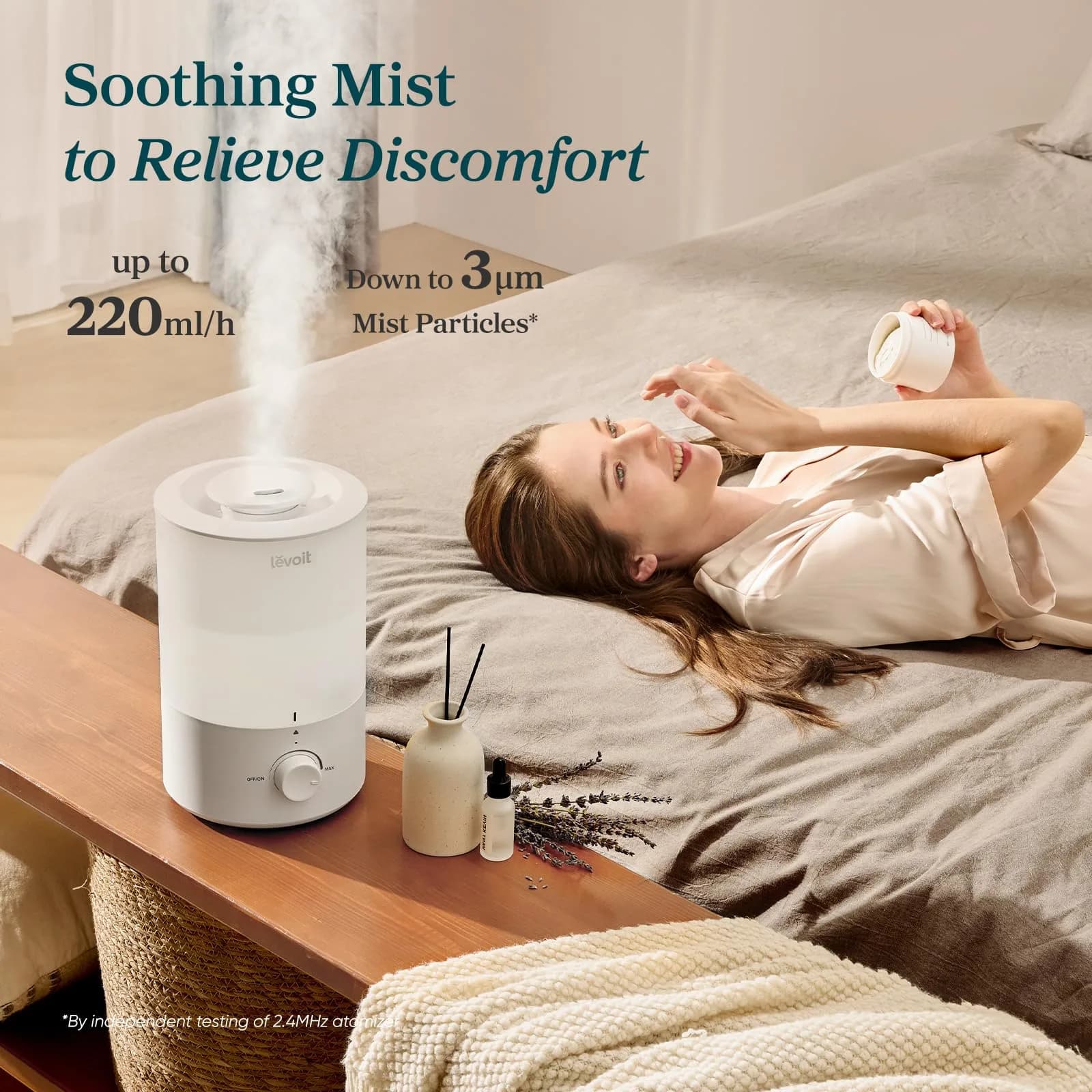 Levoit Dual 150 Cool Mist Humidifier 3L (0.79 Gallon) | Quiet Operation for Bedrooms - view 2