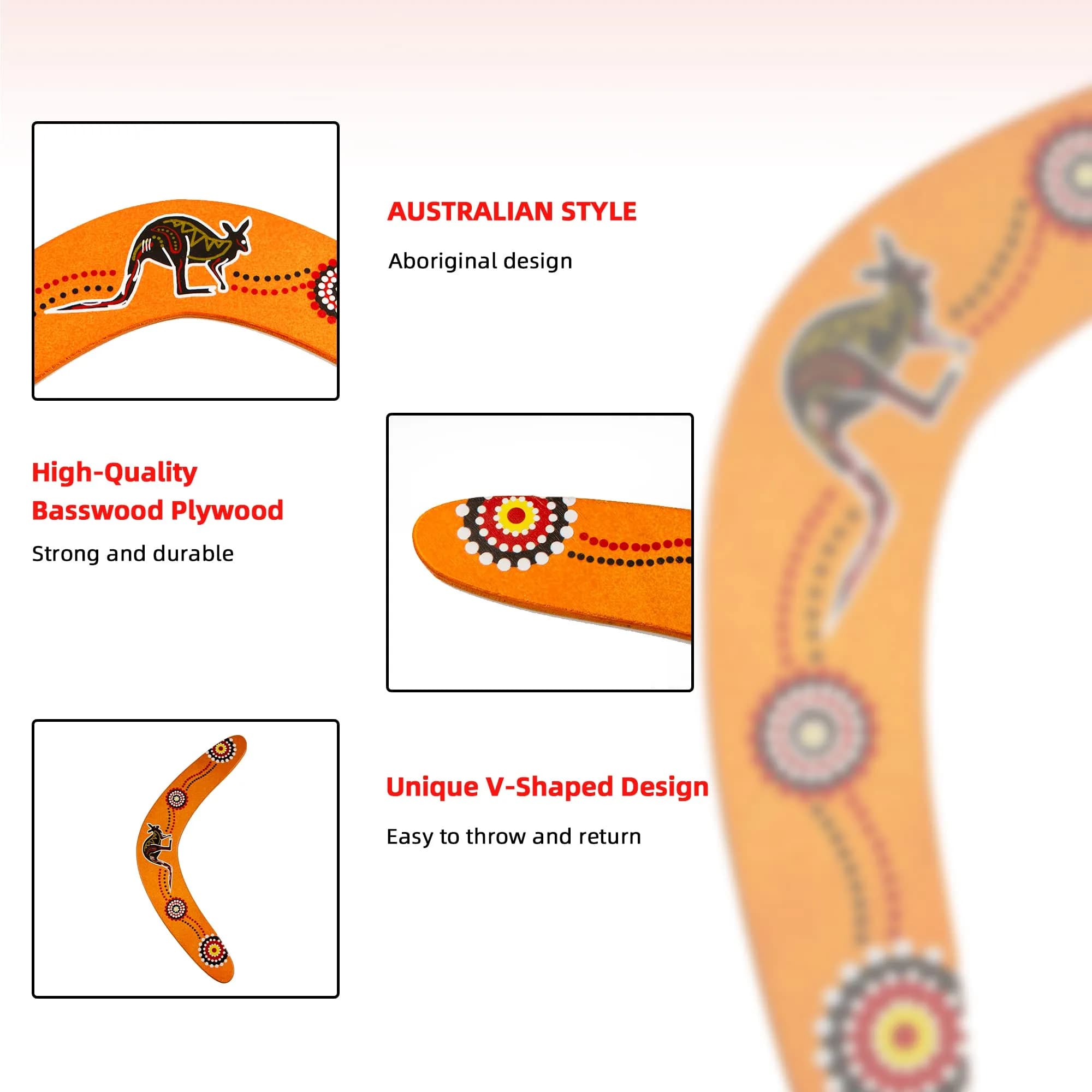 Inborntrait V-Shaped Boomerang 33.4cm (13.15 inch) | Handmade Wooden Outdoor Toy for Ages 10+ - view 7