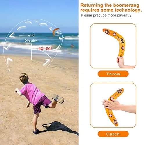 Inborntrait V-Shaped Boomerang 33.4cm (13.15 inch) | Handmade Wooden Outdoor Toy for Ages 10+ thumbnail 8