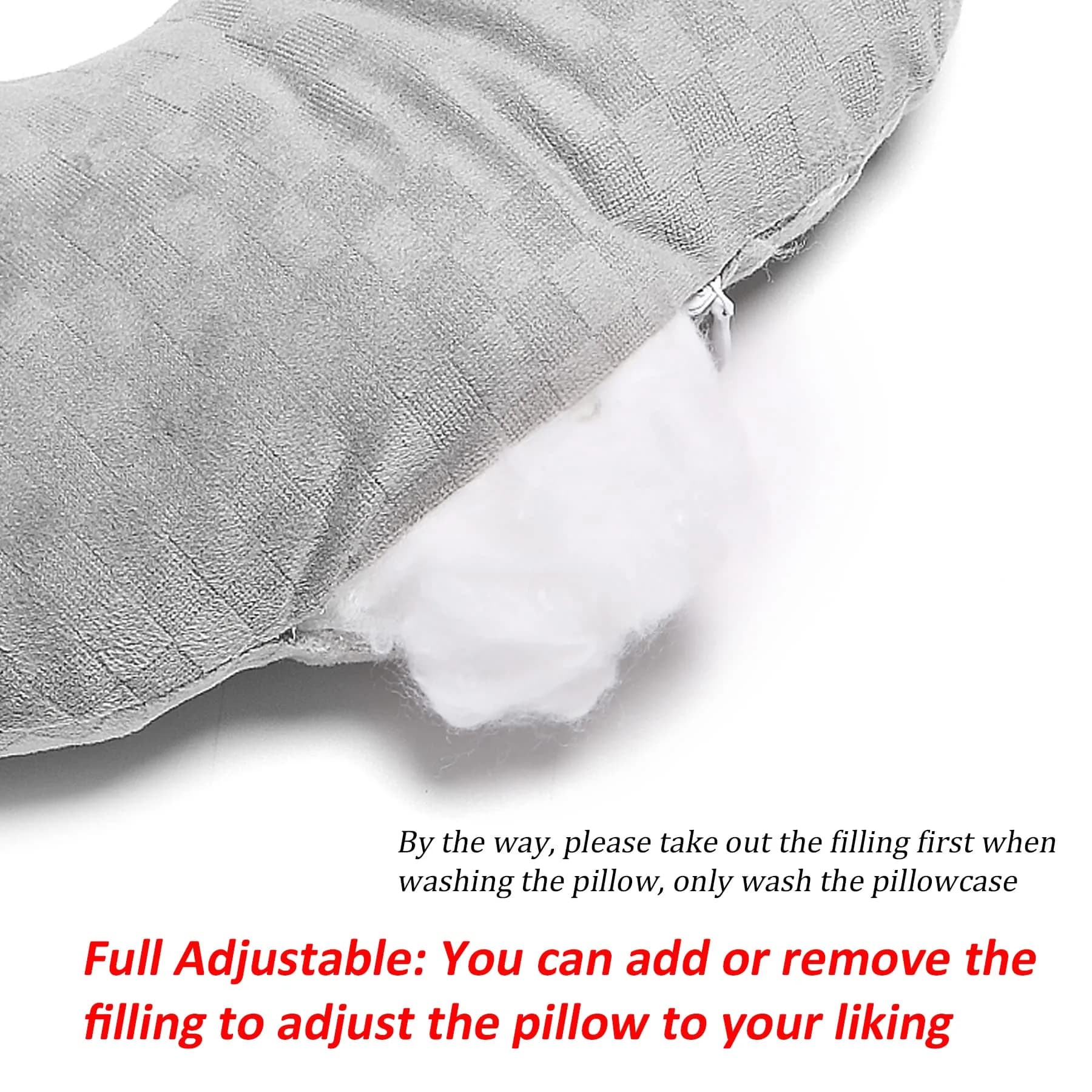 Wuronsa Ear Piercing Pillow with Hole for Cartilage Piercings, CNH Support | Adjustable Cotton Pillow for Side Sleepers - view 6
