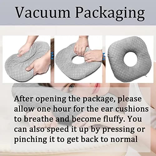 Wuronsa Ear Piercing Pillow with Hole for Cartilage Piercings, CNH Support | Adjustable Cotton Pillow for Side Sleepers thumbnail 8