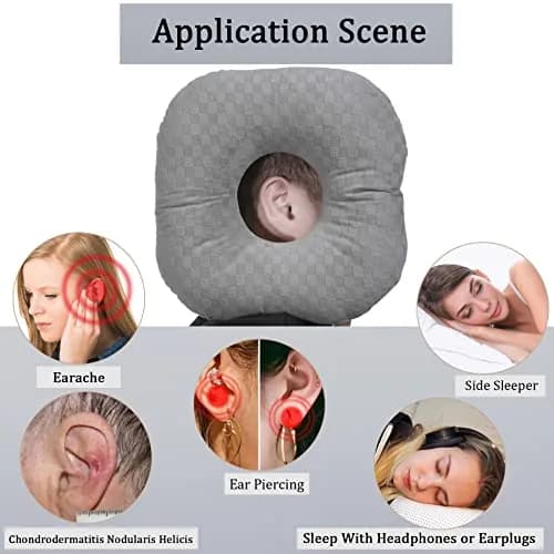 Wuronsa Ear Piercing Pillow with Hole for Cartilage Piercings, CNH Support | Adjustable Cotton Pillow for Side Sleepers thumbnail 2
