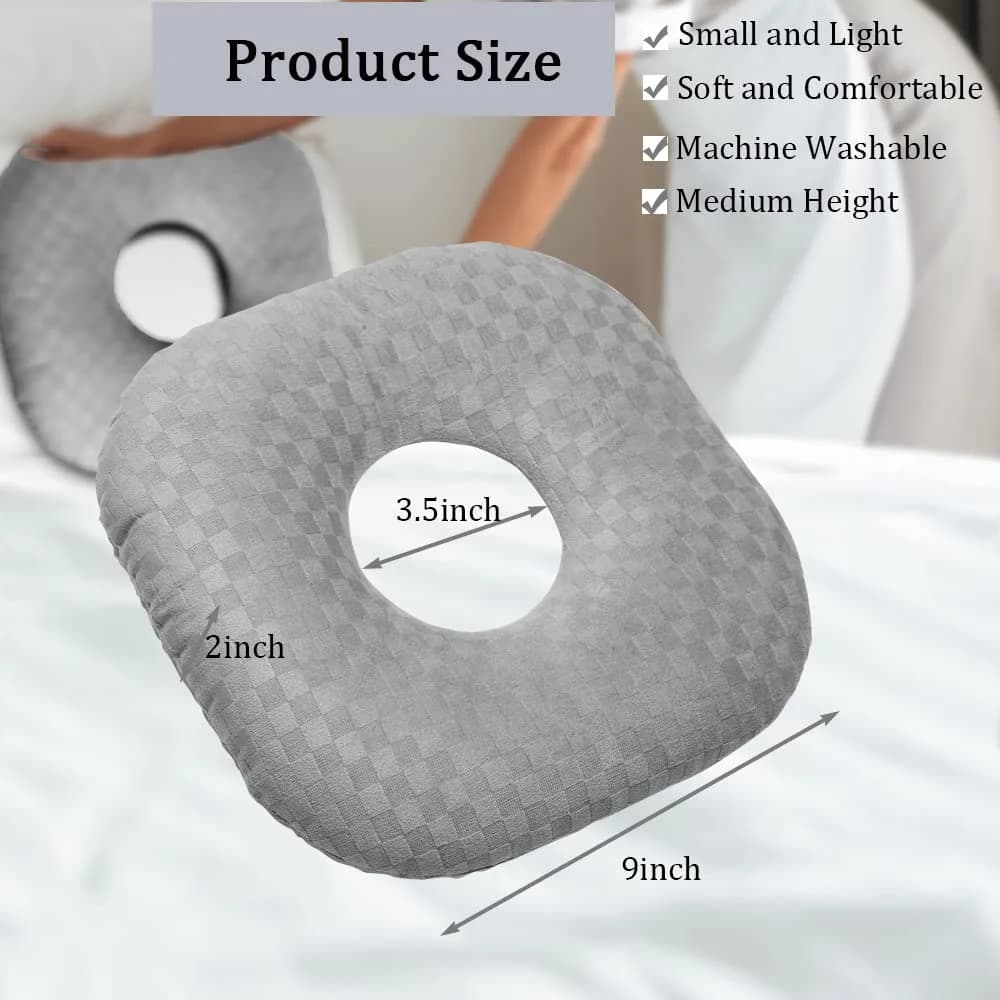 Wuronsa Ear Piercing Pillow with Hole for Cartilage Piercings, CNH Support | Adjustable Cotton Pillow for Side Sleepers - view 3