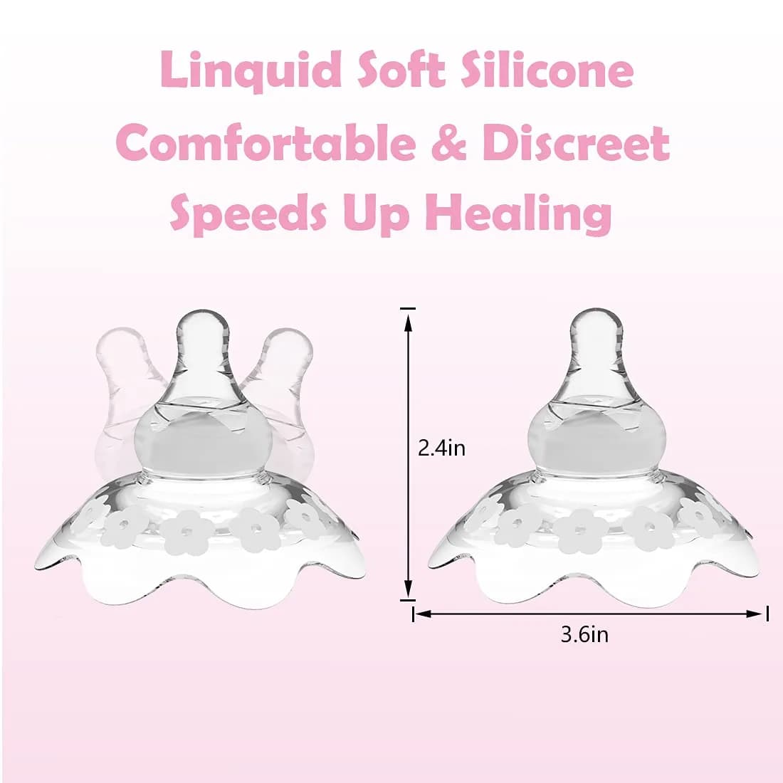 YIYEE Nipple Shields for Breastfeeding Newborn (2 Count, Clear) | USA Import for Latch Support - view 2