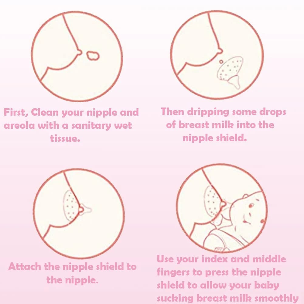 YIYEE Nipple Shields for Breastfeeding Newborn (2 Count, Clear) | USA Import for Latch Support - view 4