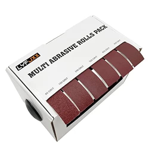 LYFJXX Emery Cloth Roll 25.4mm x 6m (1 inch x 19.68 ft) Assorted Grit Sandpaper | Aluminum Oxide Cloth Backing thumbnail 1