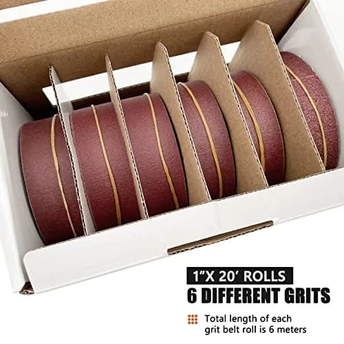 LYFJXX Emery Cloth Roll 25.4mm x 6m (1 inch x 19.68 ft) Assorted Grit Sandpaper | Aluminum Oxide Cloth Backing thumbnail 3