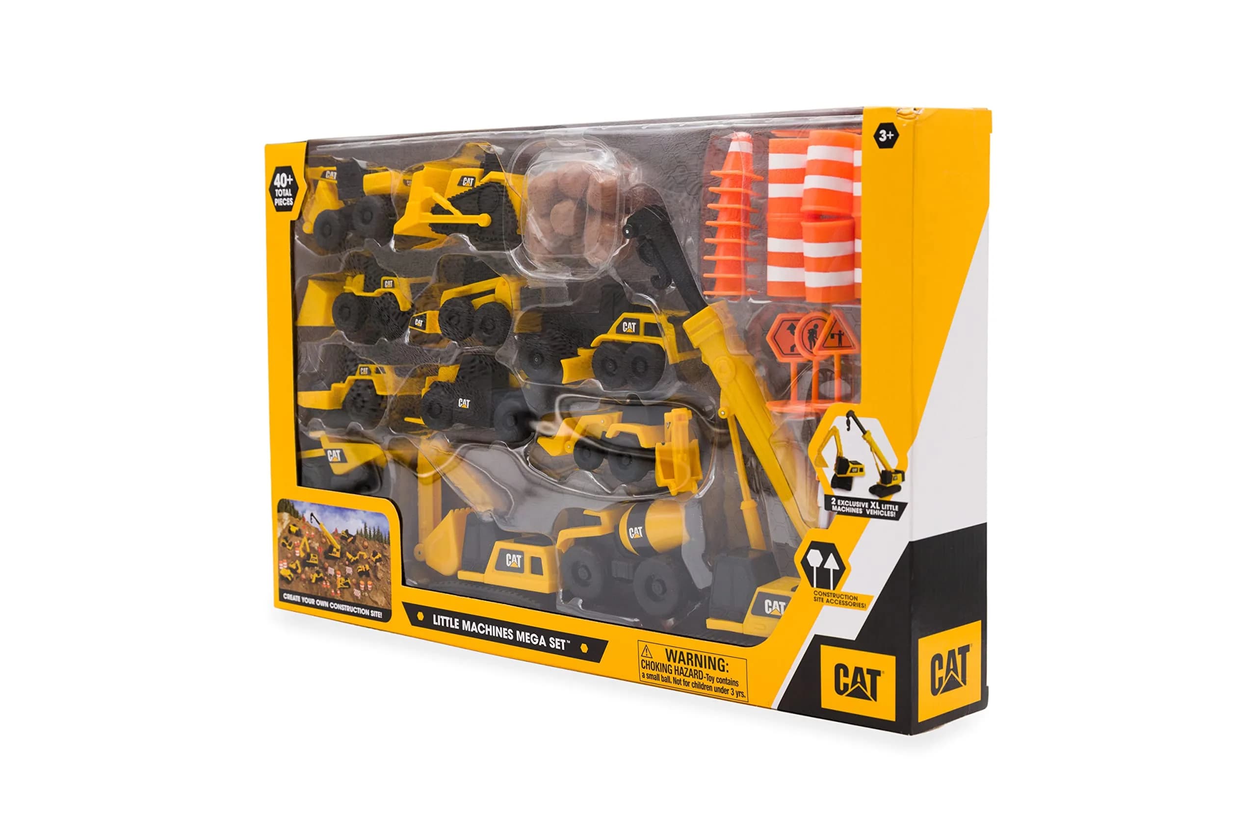 CAT Mega Set Construction Toys with XL Crane, Excavator & 10 Mini Vehicles | Ages 3+ - view 4