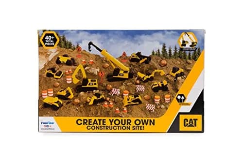 CAT Little Machines Mega Set Toy Excavator & Crane | 41 Pieces, STEM Toy for Kids Ages 3+ thumbnail 5