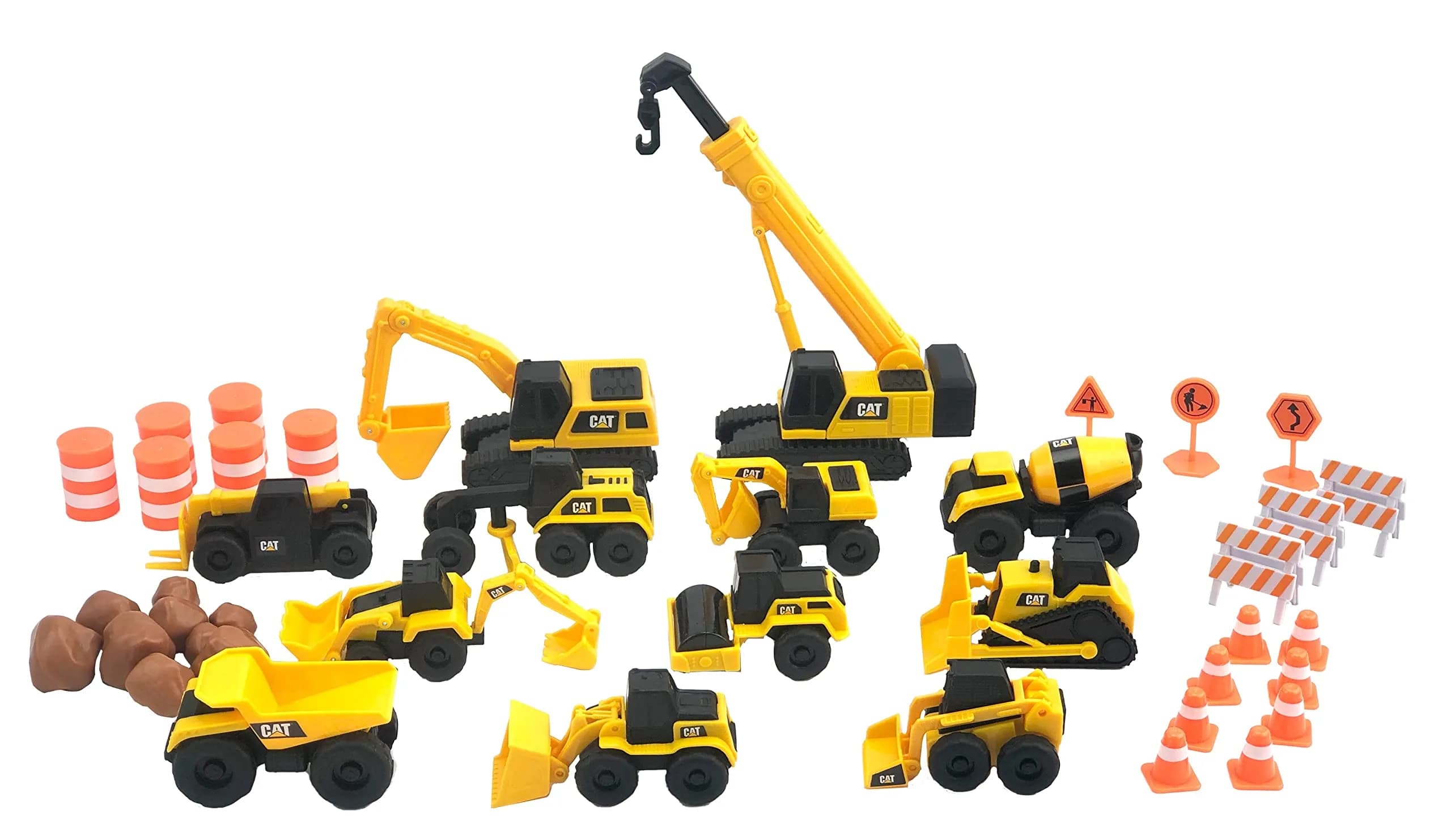 CAT Construction Toys Store N Go Playset with 5 Vehicles & 10 oz Dirt | Ages 3+ — Mega Set