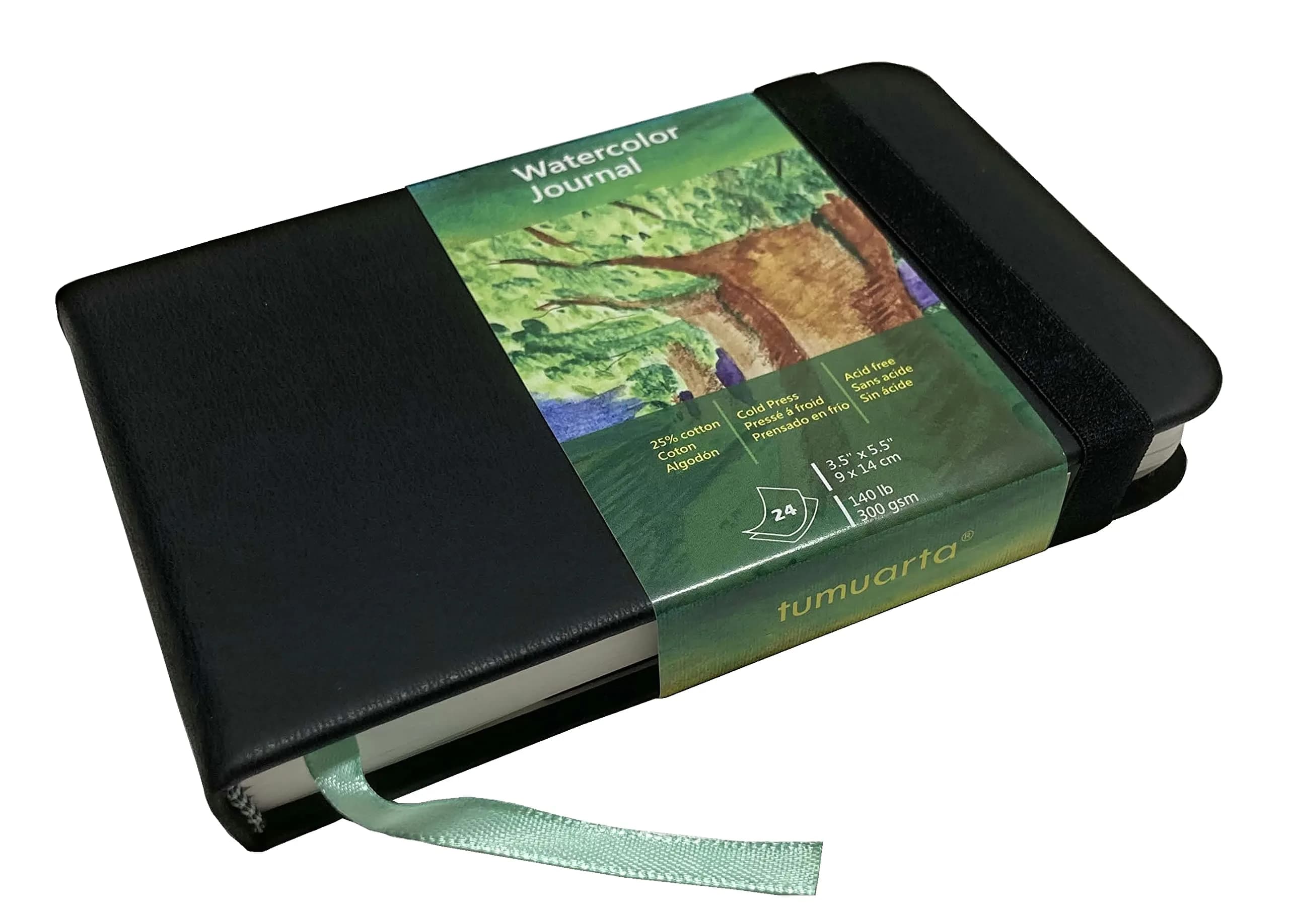 tumuarta Cotton Watercolor Paper Journal 3.5x5.5” | 300 GSM, Cold Press, 24 Sheets
