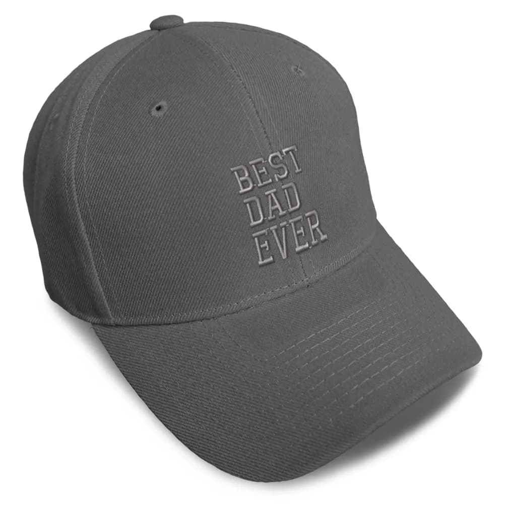 Speedy Pros Baseball Cap for Men & Women Embroidered Best Dad Ever | Adjustable Acrylic Dark Grey — Dark Grey Design Only