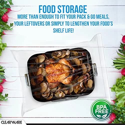 CLEARWARE Large Storage Bags with Zipper Top | Extra Large 3 Gallon, 16" x 18" BPA-Free Waterproof (50 Count) thumbnail 8