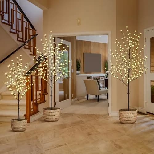 LIGHTSHARE Cherry Blossom Tree 4FT, 5FT & 6.5FT | Warm White LED Decor for Indoor & Outdoor thumbnail 5