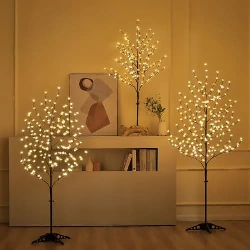 LIGHTSHARE Cherry Blossom Tree 4FT, 5FT & 6.5FT | Warm White LED Decor for Indoor & Outdoor thumbnail 3