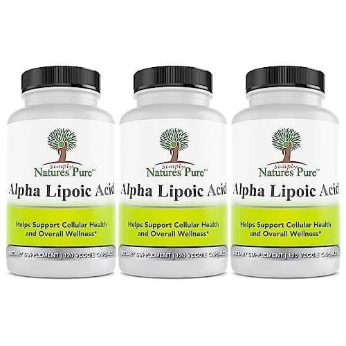 Simply Natures Pure Alpha Lipoic Acid 600mg 360 Veggie Capsules | Antioxidant Supplement thumbnail 1
