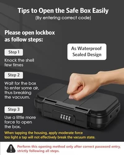 AMIR Portable Safe Box, Combination Security Case LockBox Waterproof Impact-Resistant 52.5 cu in | Travel & Home Security thumbnail 4
