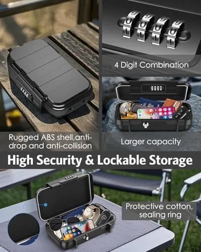 AMIR Portable Safe Box, Combination Security Case LockBox Waterproof Impact-Resistant 52.5 cu in | Travel & Home Security thumbnail 3