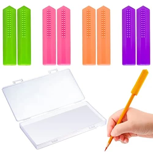 Teling 8 Pcs Chewable Pencil Toppers, Hexagonal Silicone Sensory Tools | Vibrant, Safe & Reusable for Autism & ADHD thumbnail 1