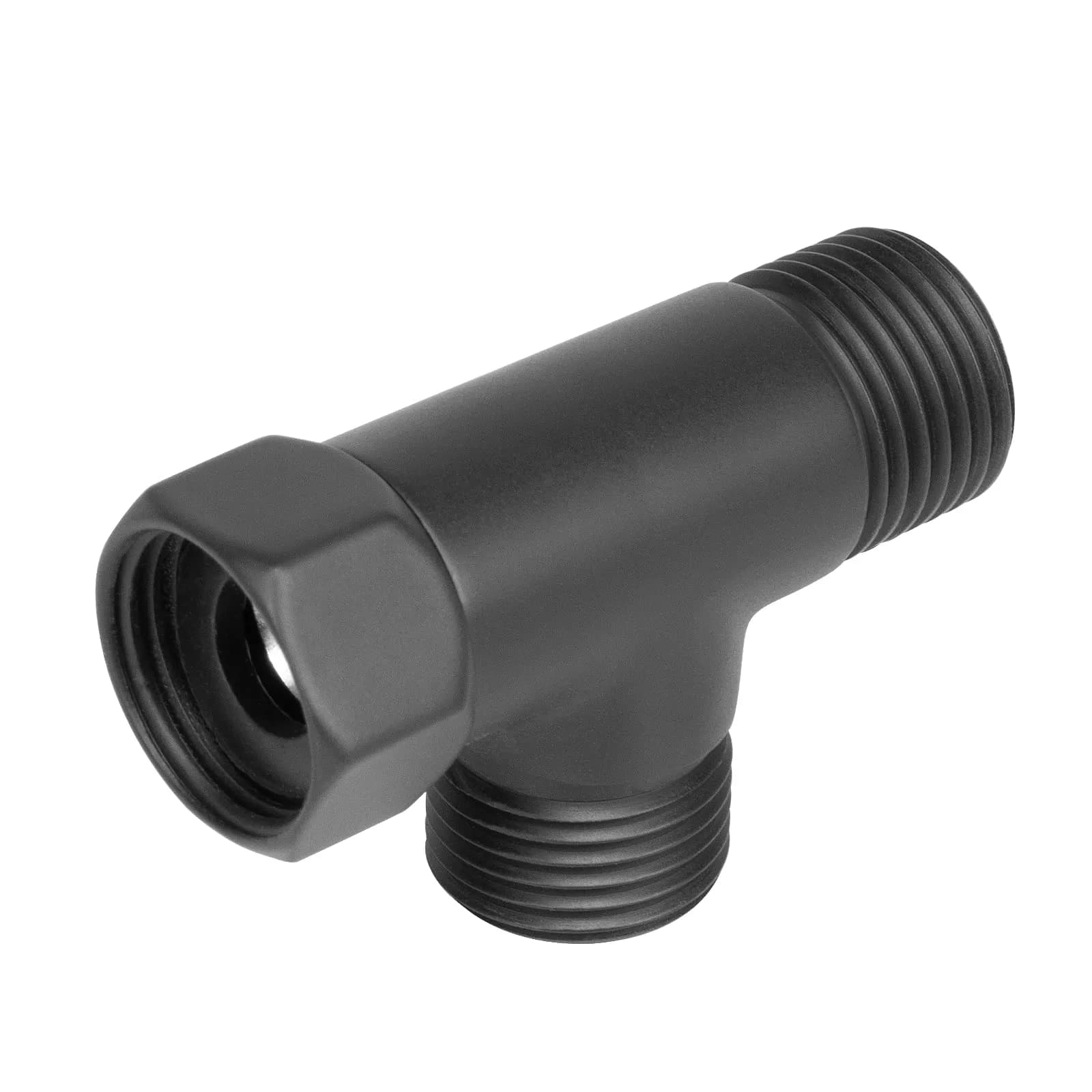 NearMoon Solid Brass 3-Way Shower Diverter Valve G1/2" (1.27cm) Matte Black | Connects Showerhead, Hand Shower, Bidet Sprayer - main product image