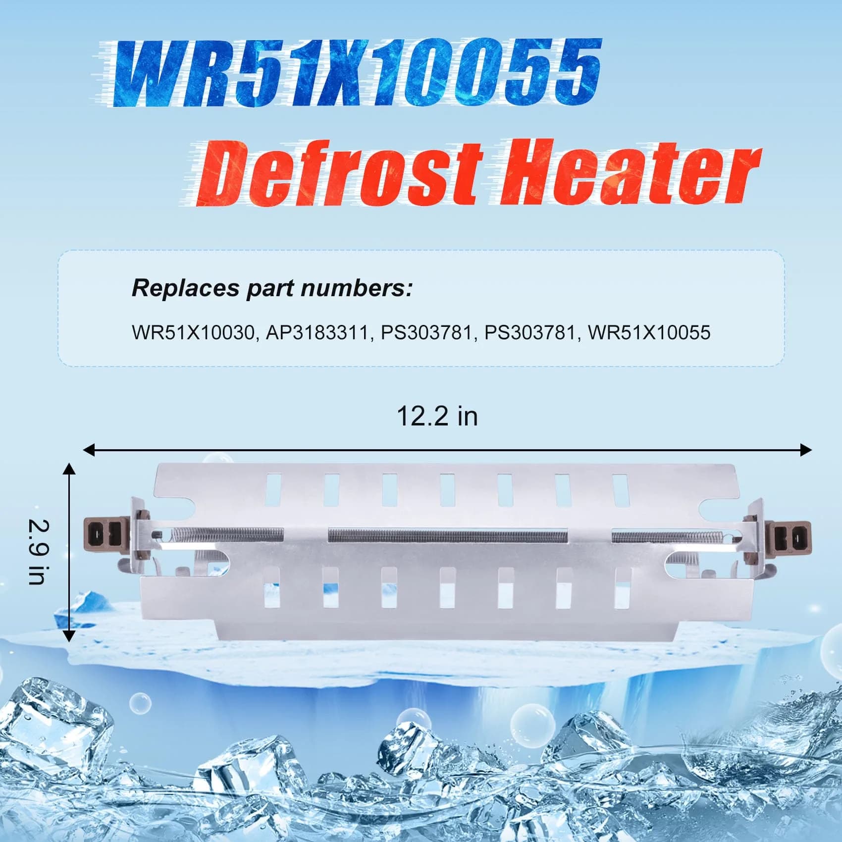 M Motico Refrigerator Defrost Heater Kit WR51X10055 with Sensor WR55X10025 and Thermostat WR50X10068 | Appliance Parts & Accessories Value Pack - view 2