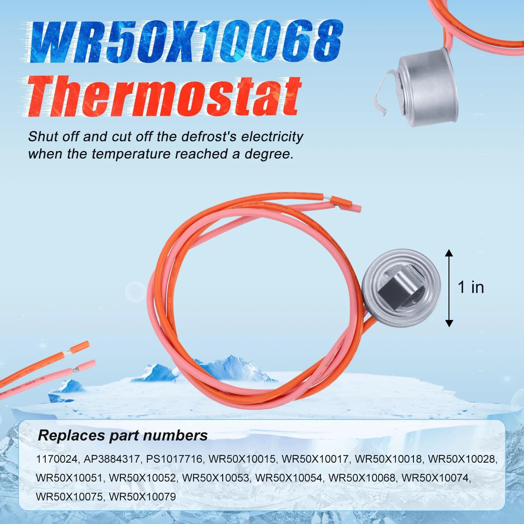 M Motico Refrigerator Defrost Heater Kit WR51X10055 with Sensor WR55X10025 and Thermostat WR50X10068 | Appliance Parts & Accessories Value Pack - view 3