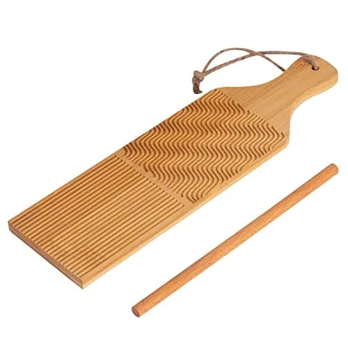 Maveite Gnocchi Board & Pasta Maker with Garganelli Stick | Natural Bamboo Kitchen Tool for Italian Dinners thumbnail 8