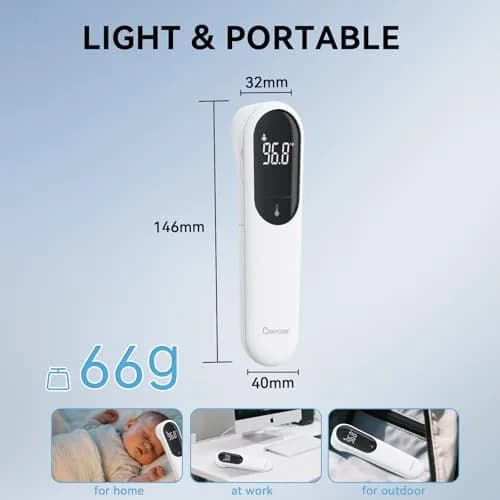 Berrcom Dual Probe No Touch Forehead Thermometer Fever Alarm All Ages | Infrared, 3-5cm, 32-42.9°C thumbnail 6