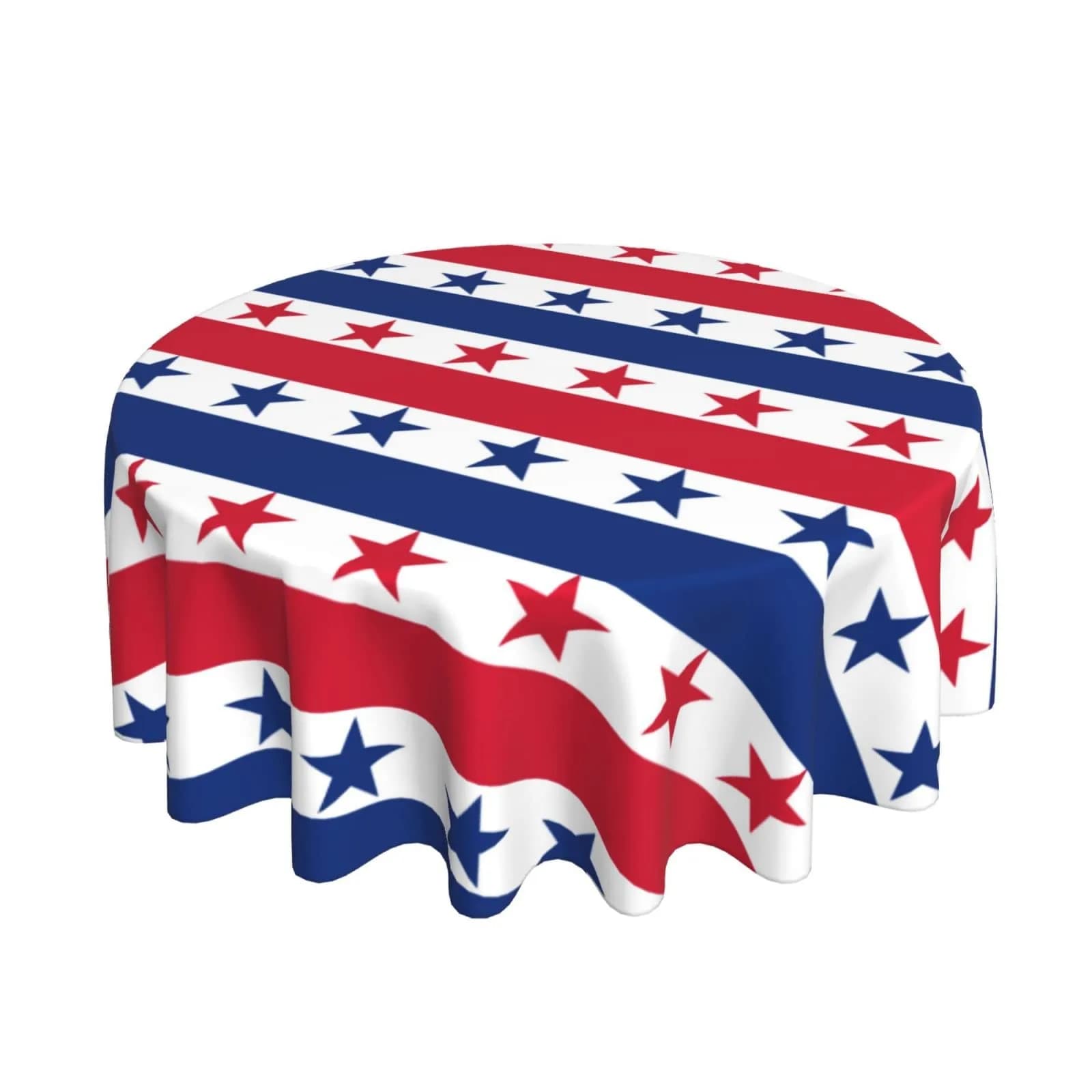 Kawani USA Flag Checkered Tablecloth 60” Round | Patriotic Party Decor for July 4th & Holidays — Usa Flag