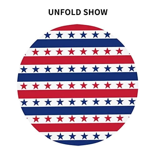 Kawani USA Flag Checkered Tablecloth 60” Round | Patriotic Party Decor for July 4th & Holidays thumbnail 4