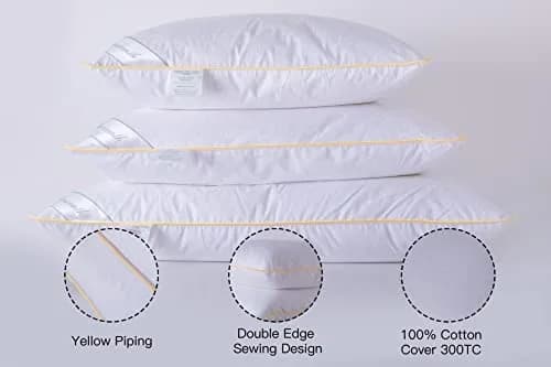 Eastwarmth Goose Down Feather Pillow Queen Size 1.56 kg (3.45 lb) | Supportive & Soft Bed Pillow for All Sleepers thumbnail 6