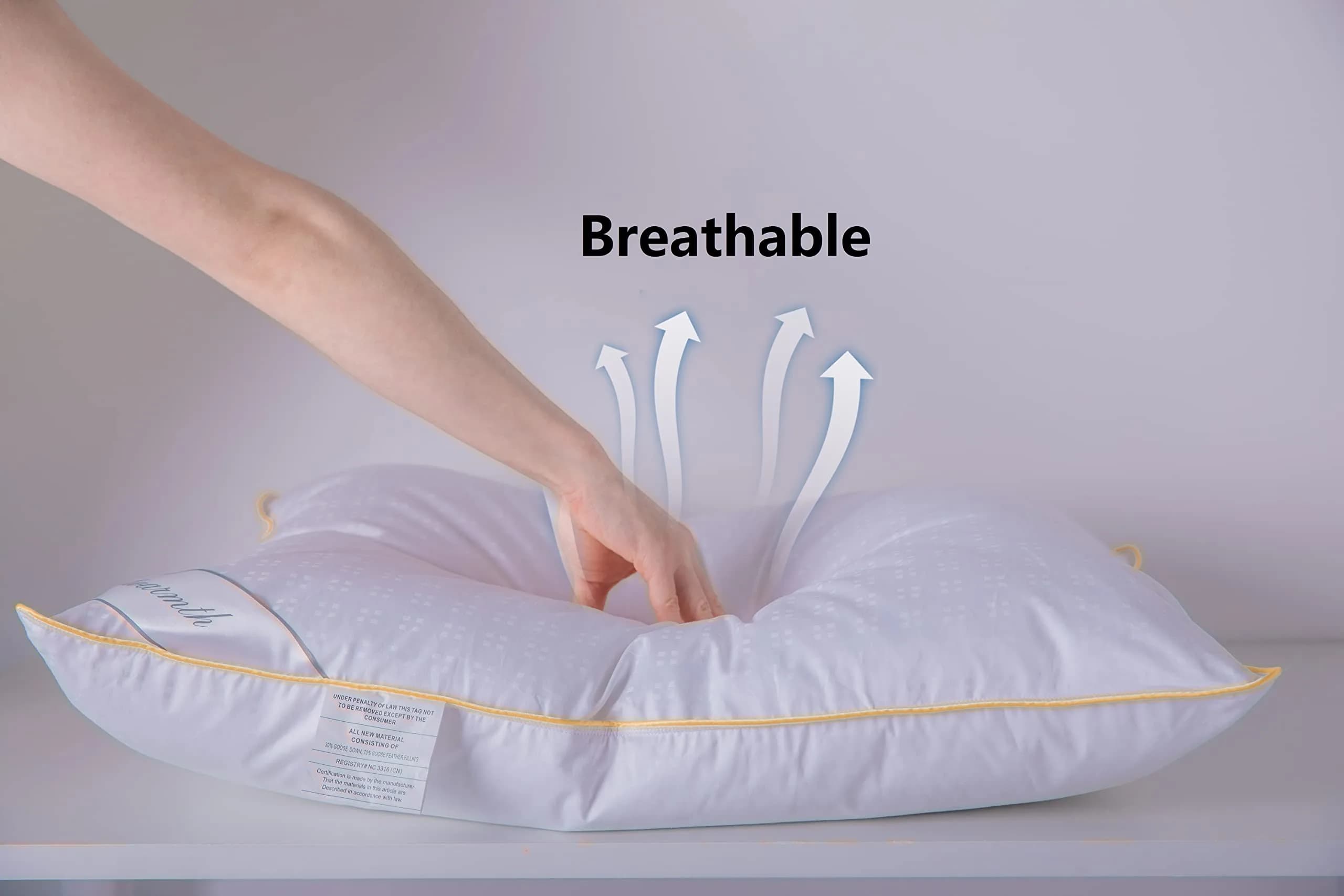 Eastwarmth Goose Down Feather Pillow Standard Size 1.3 kg (2.86 lb) | Supportive Neck & Head Bed Pillow - view 4