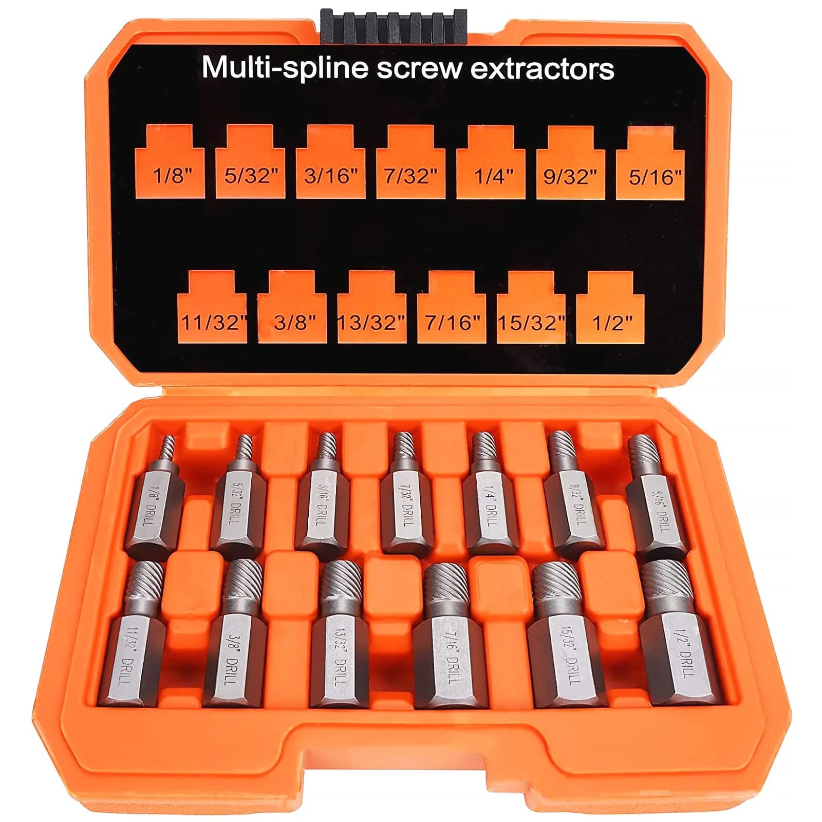 XEWEA 13Pcs Screw Extractor Set Chrome Molybdenum Steel | Multi-Size Bolt Remover for Rusted & Stripped Bolts — 13pcs