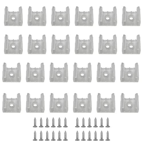 GYGhaoho LED Strip Light Fixing Clips 10mm (0.39 inch) Inner Width, Translucent, Pack of 120 | Secure Mounting for Home & Commercial Use - main product image