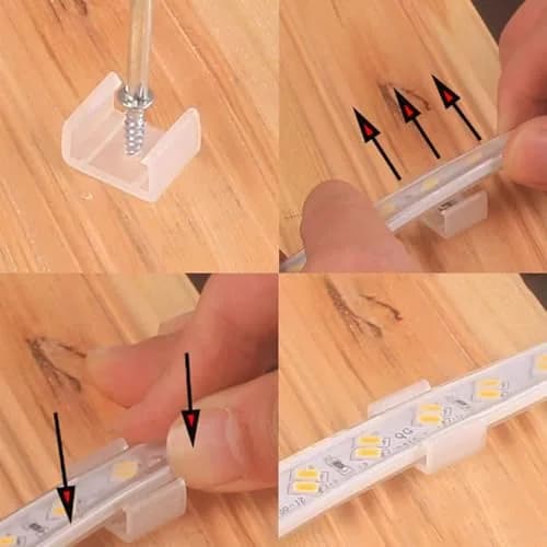 GYGhaoho LED Strip Light Fixing Clips 10mm (0.39 inch) Inner Width, Translucent, Pack of 120 | Secure Mounting for Home & Commercial Use - view 3